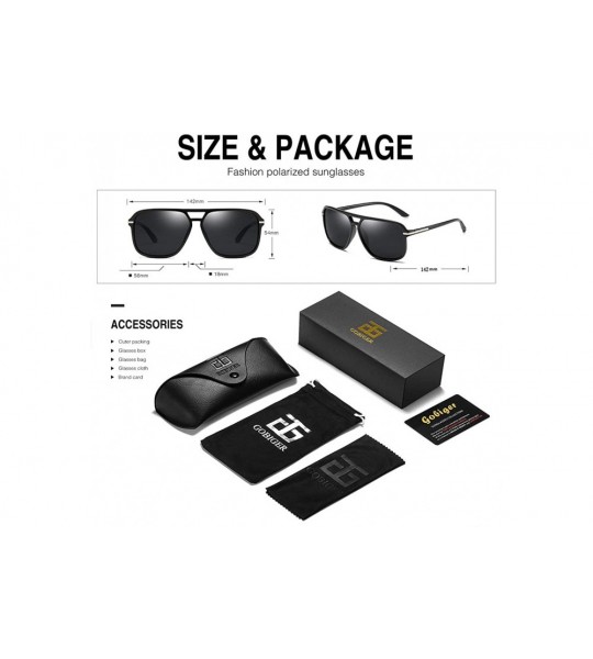 Goggle Polarized Sunglasses for Men Aviator Driving Women Mens Sunglasses Rectangular Vintage Sun Glasses - C518SY0LADQ $30.05