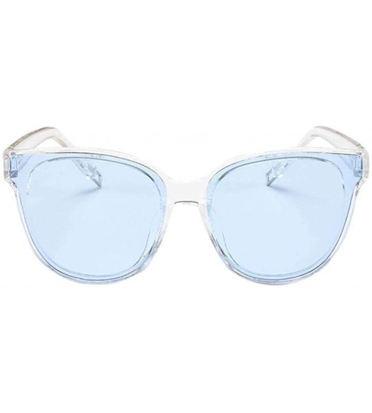 Oval Women Designer Oversized Flat Top Cat Eye Mirrored Sunglasses - F - C418H8096HY $18.93