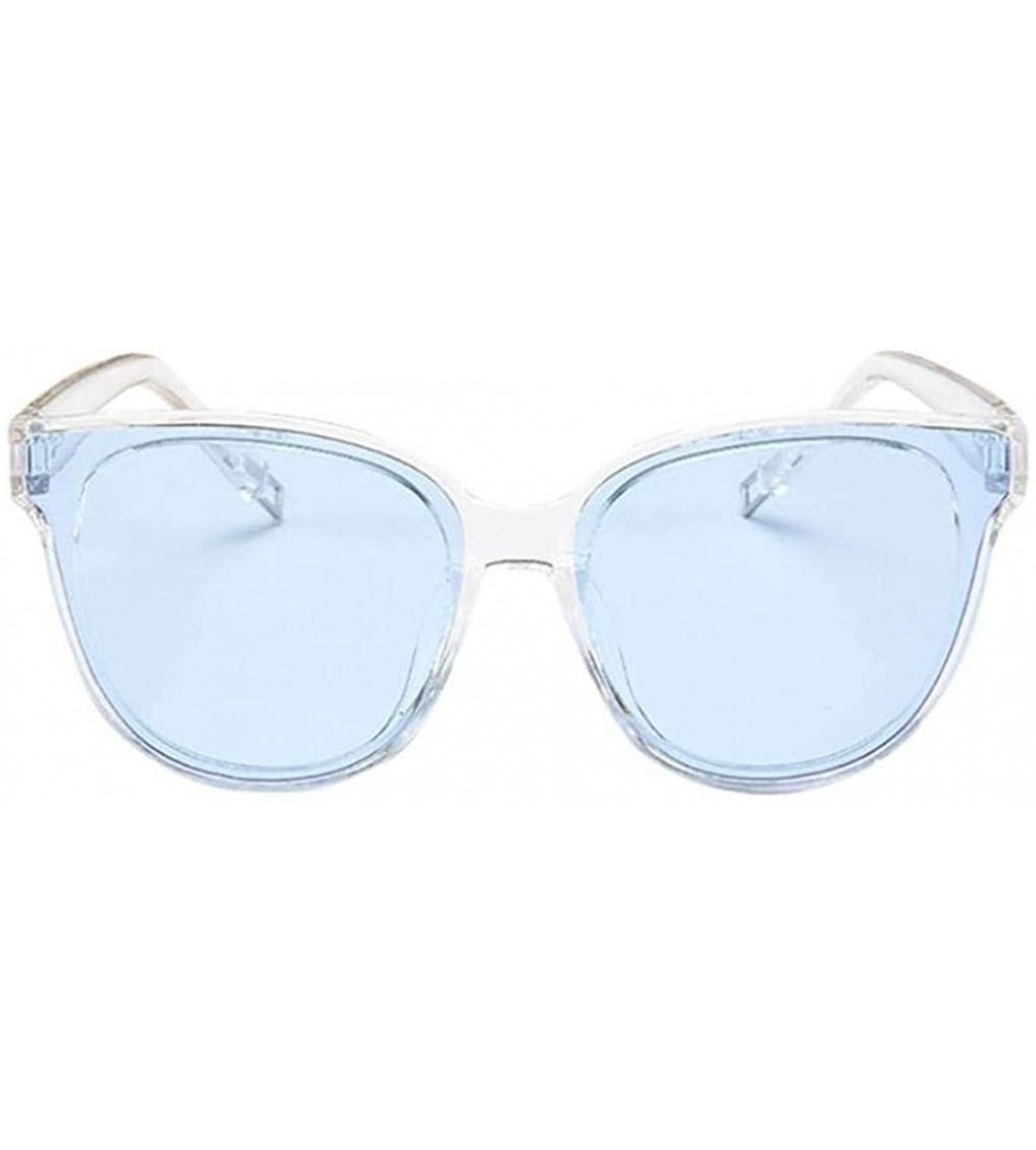 Oval Women Designer Oversized Flat Top Cat Eye Mirrored Sunglasses - F - C418H8096HY $18.93