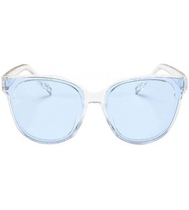 Oval Women Designer Oversized Flat Top Cat Eye Mirrored Sunglasses - F - C418H8096HY $18.93