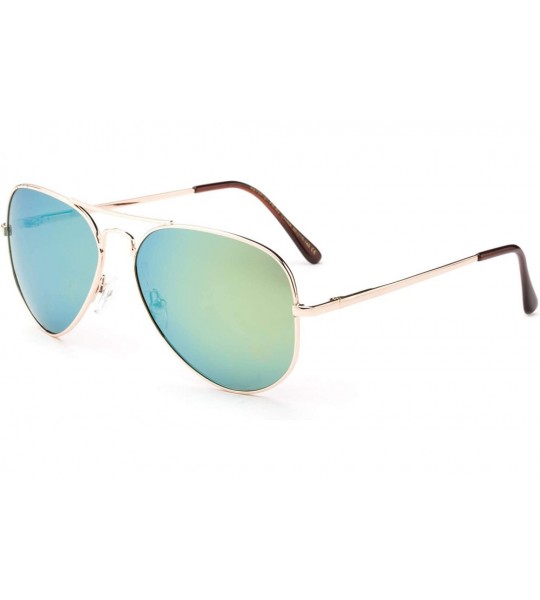 Aviator Polarized Aviator Sunglasses Mirrored Lens Classic Aviator Polarized Sunglasses Small - CN18I64W32O $34.76