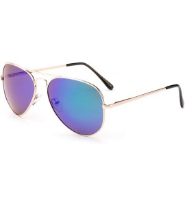 Aviator Polarized Aviator Sunglasses Mirrored Lens Classic Aviator Polarized Sunglasses Small - CN18I64W32O $34.76