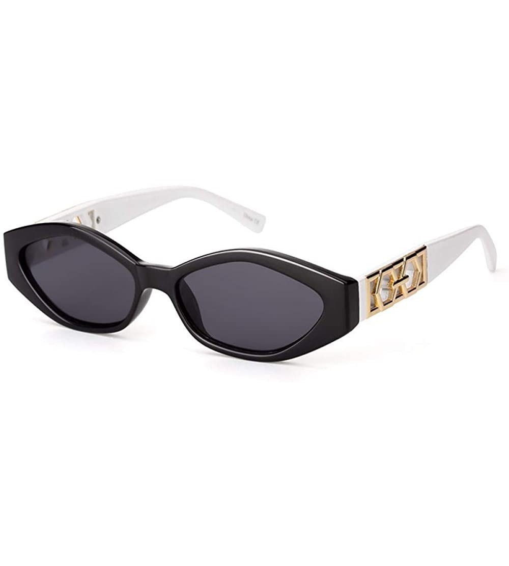 Aviator Sunglasses Women Men Retro Fashion Squre Glasses UV400 Metal Acetate White - White - CS18YQOGCYL $18.91