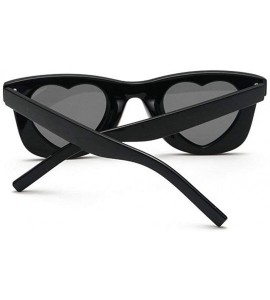 Square Trend Fashion Love Heart Sexy Shaped Sunglasses For Women Girls Brand Designer party sunglassesUV400 - Black - C618TAC...