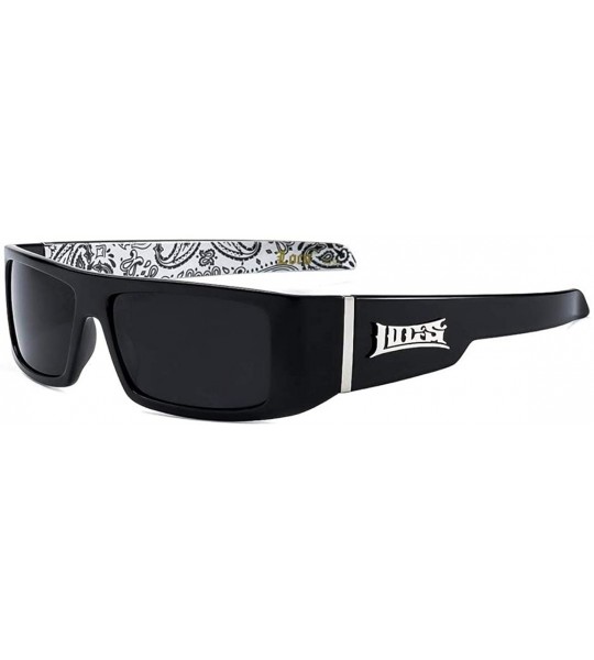 Wrap LOCS Black Harcore 58 Bandana White Inside Sunglasses + Free Micro Fiber Bag - CF116U6P4JH $19.88