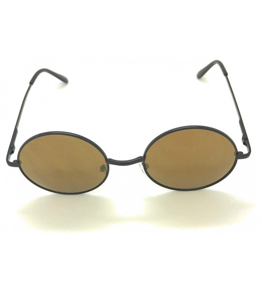 Round Retro UV Protection Round Sunglasses for Men Vintage Sunglasses Women - Black / Gold - CU18M8IKG7W $18.68