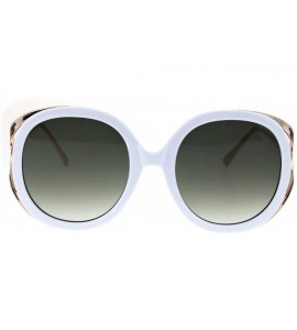 Butterfly Womens Round Fashion Chic Mod Sunglasses - White Green - C318QOMNE65 $22.83