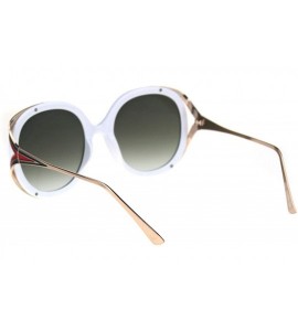 Butterfly Womens Round Fashion Chic Mod Sunglasses - White Green - C318QOMNE65 $22.83