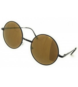 Round Retro UV Protection Round Sunglasses for Men Vintage Sunglasses Women - Black / Gold - CU18M8IKG7W $18.68