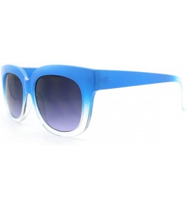 Wayfarer Super Retro Square Sunglasses Womens Thick Horn Rim Fashion Frame 2-Tone - Blue - CQ11CB4O3ZN $17.93