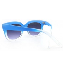 Wayfarer Super Retro Square Sunglasses Womens Thick Horn Rim Fashion Frame 2-Tone - Blue - CQ11CB4O3ZN $17.93