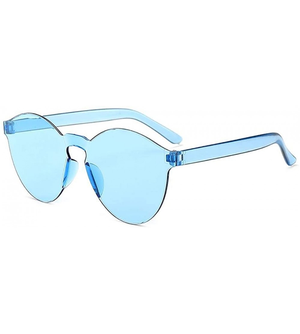 Round Unisex Fashion Candy Colors Round Outdoor Sunglasses Sunglasses - Light Blue - C0190LGG5QO $29.23