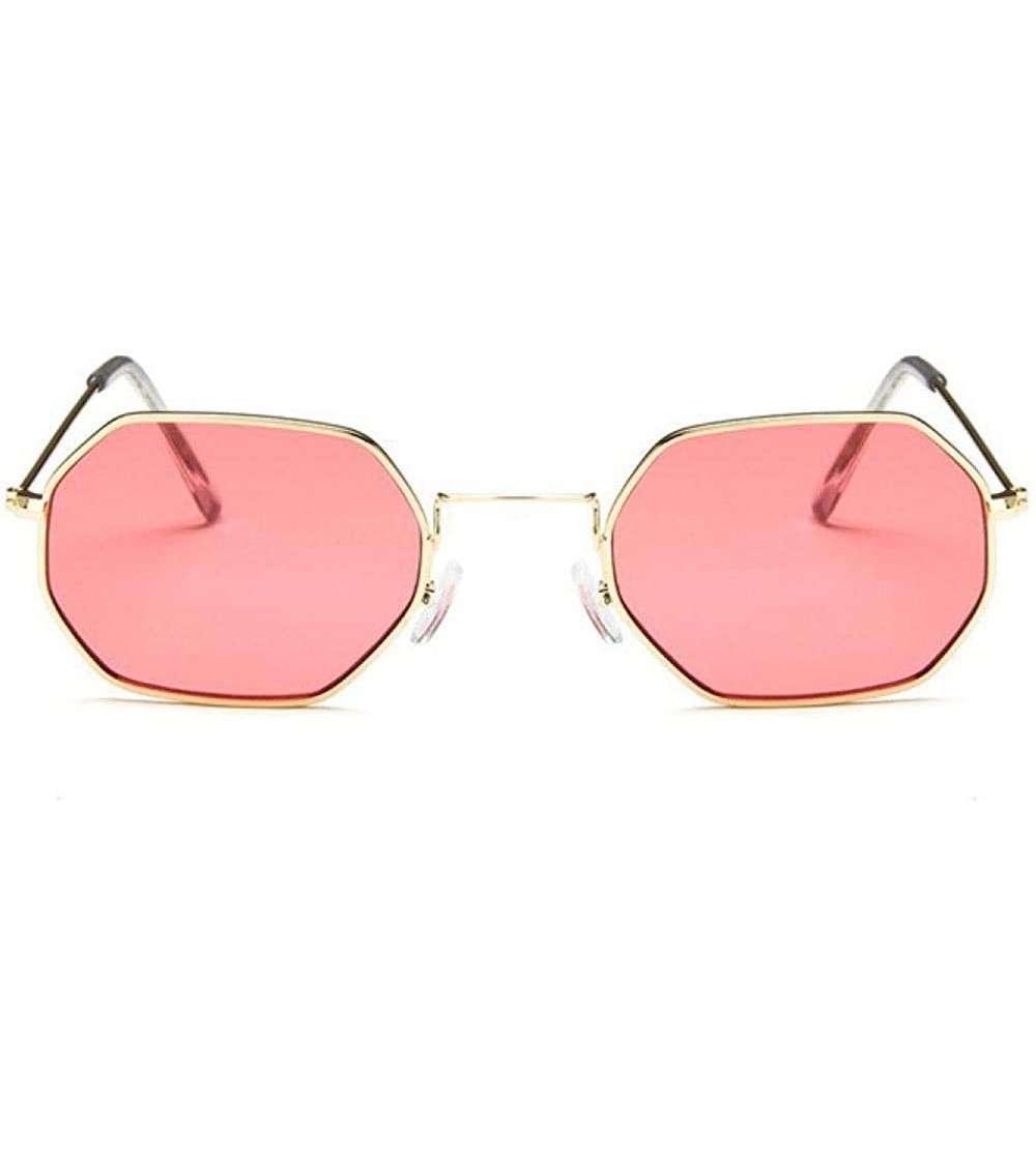 Aviator 2019 New Polygon Sunglasses Women Men Brand Designer Vintage Random Color - Red - CQ18Y6T4D44 $16.93