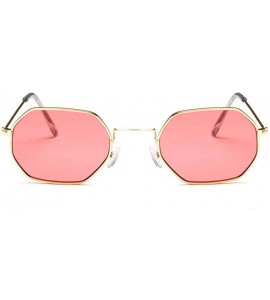 Aviator 2019 New Polygon Sunglasses Women Men Brand Designer Vintage Random Color - Red - CQ18Y6T4D44 $16.93