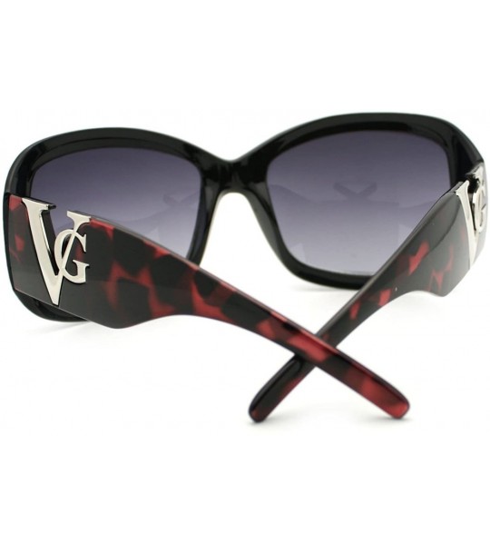 Square Women's Designer Fashion Thick Oversized Square Frame VG - Black Red - CT11OGVYYZX $19.97