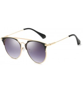 Round Fashion Small Metal Frame Round Aviator Sunglasses Flat Mirrored Lens - Grey Lens Gold Frame - C318S7M460D $24.00