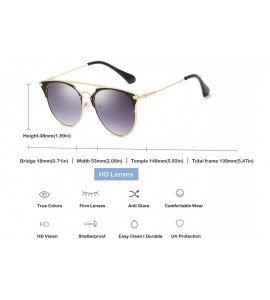 Round Fashion Small Metal Frame Round Aviator Sunglasses Flat Mirrored Lens - Grey Lens Gold Frame - C318S7M460D $24.00