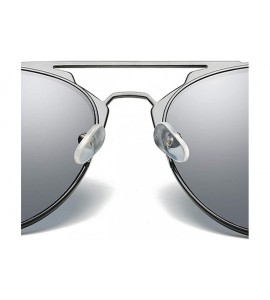 Round Fashion Small Metal Frame Round Aviator Sunglasses Flat Mirrored Lens - Grey Lens Gold Frame - C318S7M460D $24.00