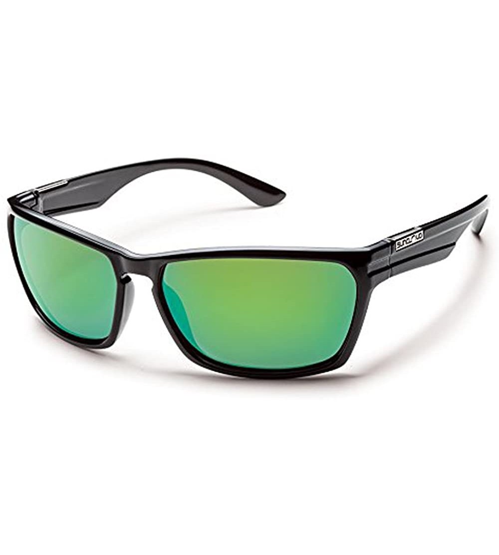 Sport Optics Cutout Polarized Sunglasses - Black - CF11XG8WQXJ $80.91