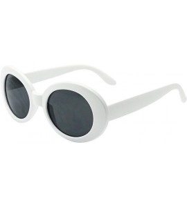 Oval Rock Star Retro Fashion Thick Frame Clout Goggles Round Sunglasses - White - CR182L60Q9S $18.54