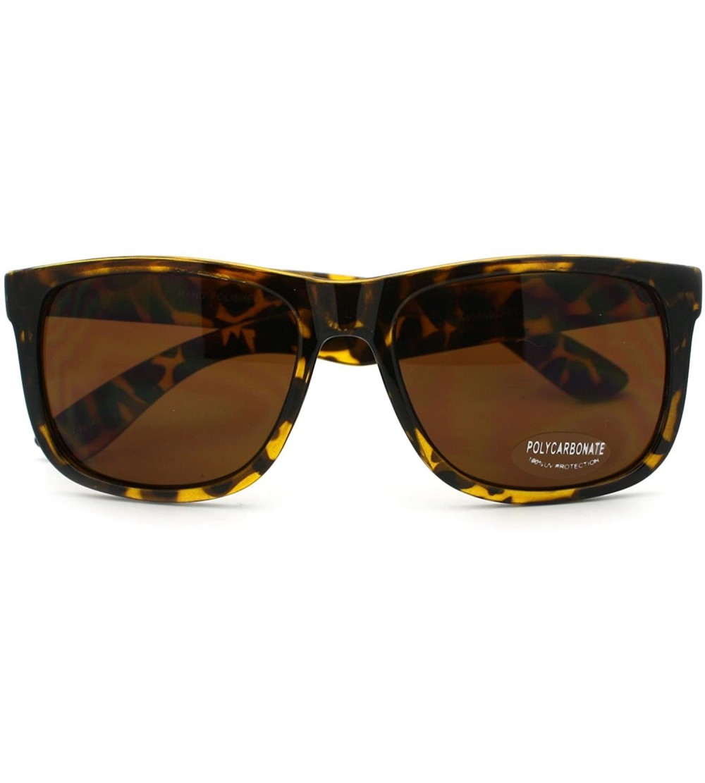 Oversized Mens Hip Hop Thick Plastic Oversized Horned Horn Rim Sunglasses - Tortoise - CM11LDBU4DZ $18.70