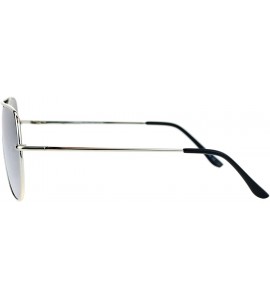 Aviator Flat Top Racer Aviator Sunglasses Unisex Fashion Mirror Lens UV 400 - Silver (Silver Mirror) - CS186NU0SE6 $24.63