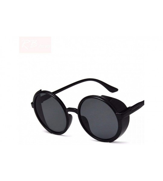 Aviator 2019 Vintage Punk Sunglasses Women Brand Designer Oversized Outdoor Black Blue - White - CE18Y5X9WT6 $18.36