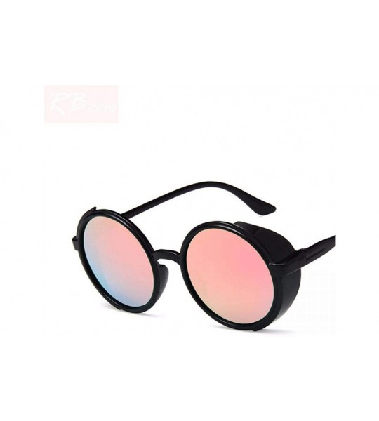 Aviator 2019 Vintage Punk Sunglasses Women Brand Designer Oversized Outdoor Black Blue - White - CE18Y5X9WT6 $18.36