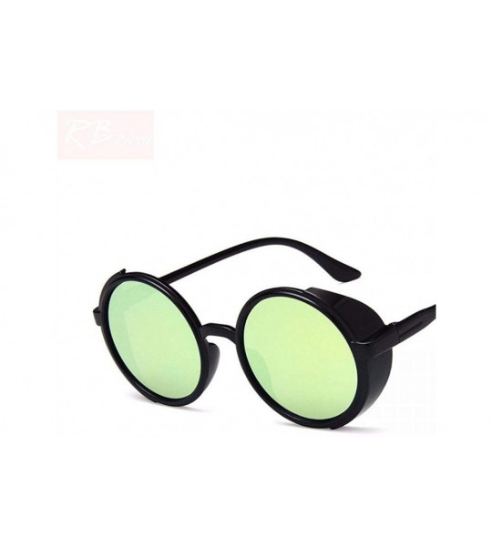 Aviator 2019 Vintage Punk Sunglasses Women Brand Designer Oversized Outdoor Black Blue - White - CE18Y5X9WT6 $18.36