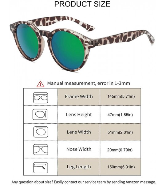 Round Small Round Sunglasses Vintage Circle Polarized Hippie Sun Glasses with Mirrored Lens - C118ZGGGEK0 $17.39