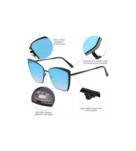 Aviator Cateye Sunglasses for Women Fashion Mirrored Lens Metal Frame SJ1086 - CR18CY6L94L $25.60