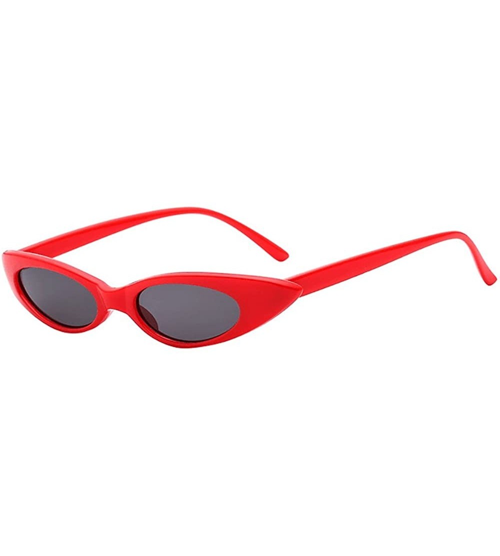 Sport Vintage Small Sunglasses Skinny Cat Eye Sun Glasses for Women Mini Narrow Retro Goggles by 2DXuixsh - B - CB18S7NOARW $...