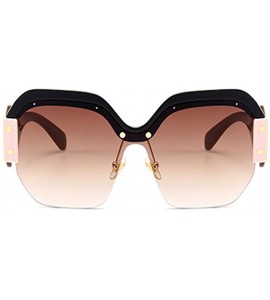 Square Semi Rimless Sunglasses For Women Trendy Candy Color Designer Glasses - C3 - C318CQGQGUW $18.36