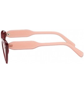 Square Fashion Unisex Plastic Frame Retro Cat Eye Sunglasses UV400 - Pink Red - CH18N0ZI42E $18.23