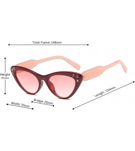 Square Fashion Unisex Plastic Frame Retro Cat Eye Sunglasses UV400 - Pink Red - CH18N0ZI42E $18.23