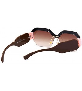 Square Semi Rimless Sunglasses For Women Trendy Candy Color Designer Glasses - C3 - C318CQGQGUW $18.36