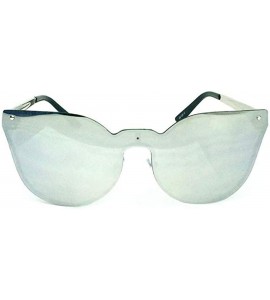 Rimless Rimless Rounded Cat Eye Designer Women Sunglasses - Silver - C918OI88CHX $18.00