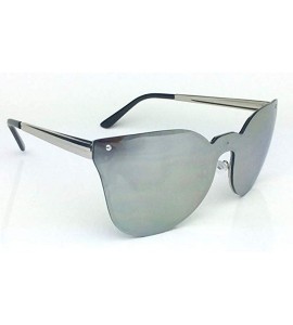 Rimless Rimless Rounded Cat Eye Designer Women Sunglasses - Silver - C918OI88CHX $18.00