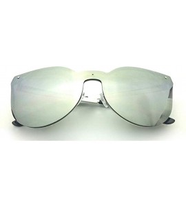 Rimless Rimless Rounded Cat Eye Designer Women Sunglasses - Silver - C918OI88CHX $18.00