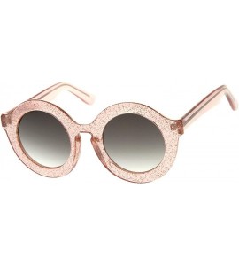 Round Limited Edition Womens Retro Round Sunglasses 45mm - Pink-glitter / Lavender - C912JHCO8JR $70.52