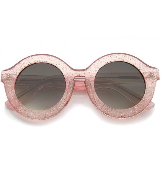 Round Limited Edition Womens Retro Round Sunglasses 45mm - Pink-glitter / Lavender - C912JHCO8JR $70.52