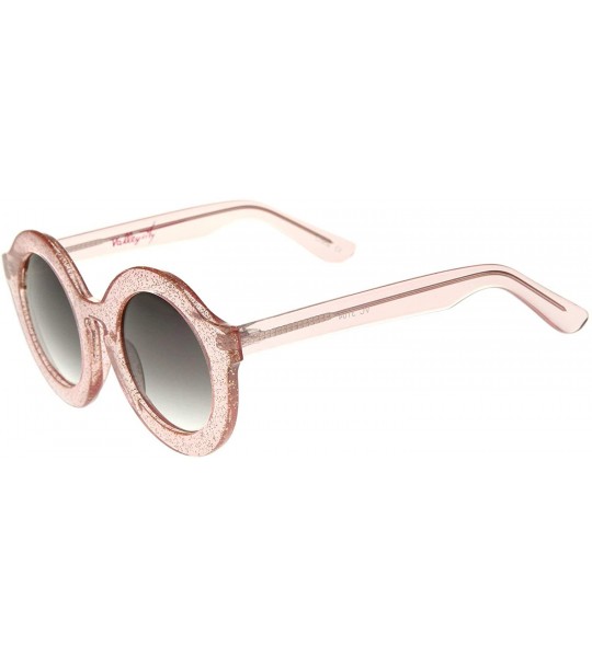 Round Limited Edition Womens Retro Round Sunglasses 45mm - Pink-glitter / Lavender - C912JHCO8JR $70.52