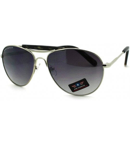 Aviator Unisex Aviators Vintage Top Bar Round Aviator Sunglasses - Silver Tort - C611QZSI5UP $18.99