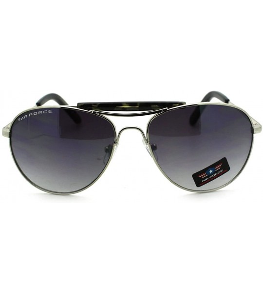 Aviator Unisex Aviators Vintage Top Bar Round Aviator Sunglasses - Silver Tort - C611QZSI5UP $18.99