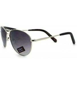 Aviator Unisex Aviators Vintage Top Bar Round Aviator Sunglasses - Silver Tort - C611QZSI5UP $18.99