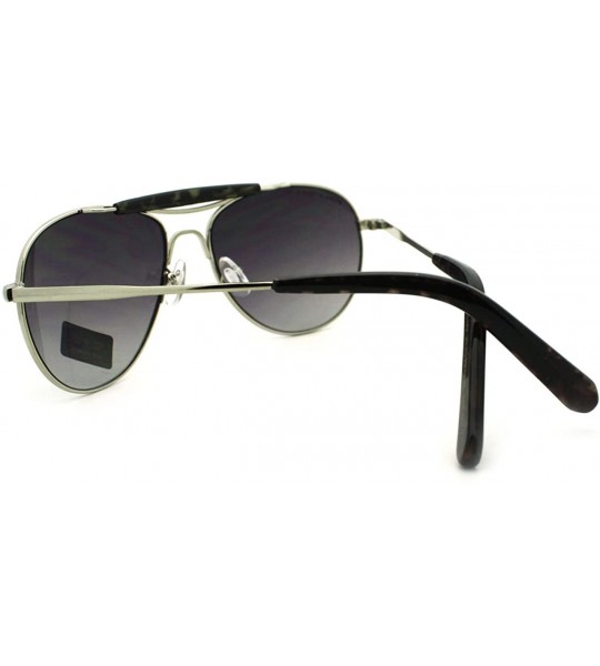 Aviator Unisex Aviators Vintage Top Bar Round Aviator Sunglasses - Silver Tort - C611QZSI5UP $18.99