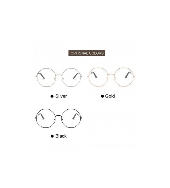 Oversized Retro Metal Frame Clear Lens Glasses Nerd Geek Eyewear Eyeglasses Oversized Round Circle Eye Transparent - Black - ...