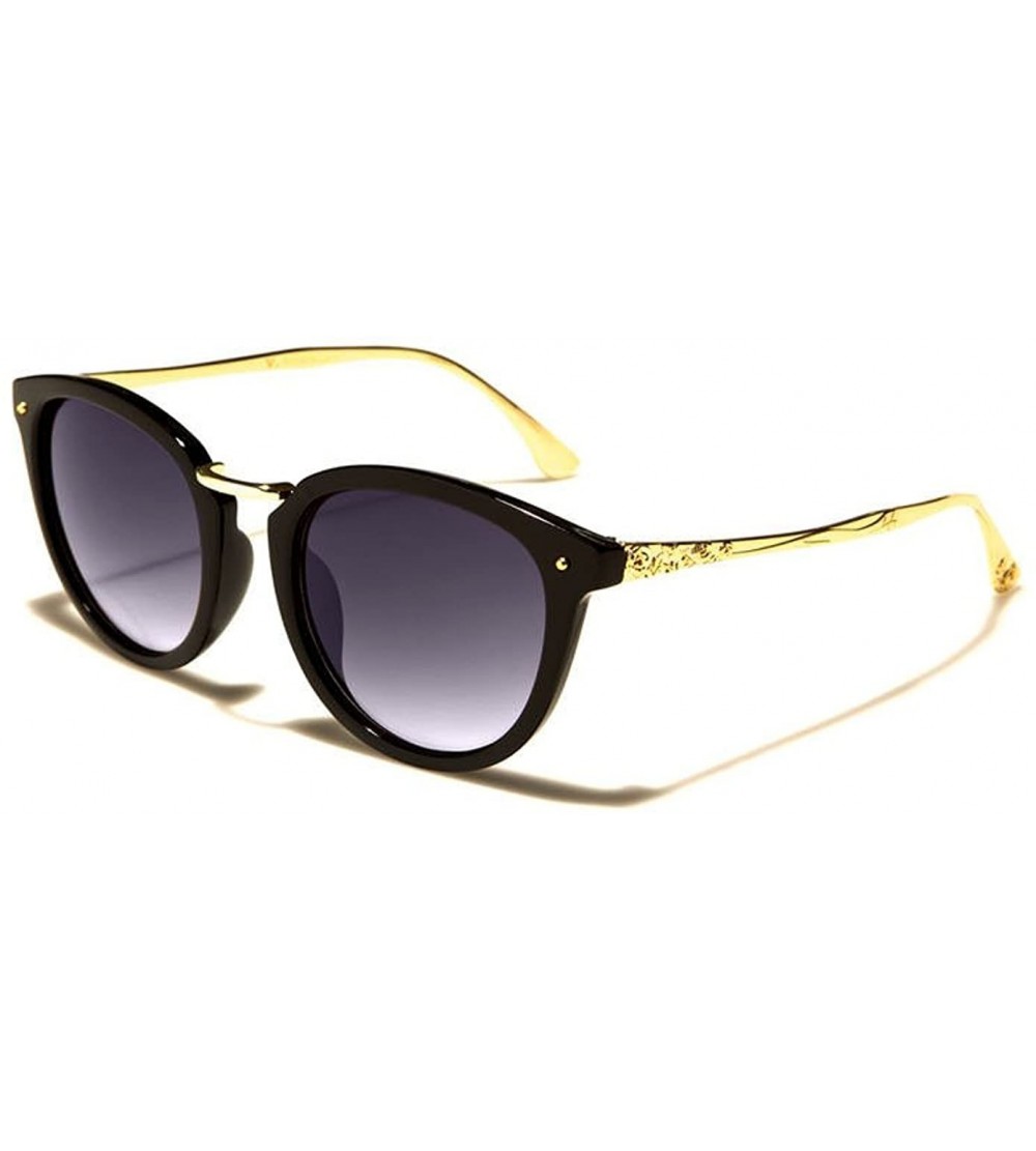 Round Etched Sunglasses - Black - C518DNL2UAD $18.85