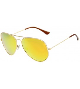 Oversized Metal Frame UV Protection Polarized Mirror Aviator Sunglasses LSP025 - Gold Frame Orange Lenses - C312LIESP0F $32.36