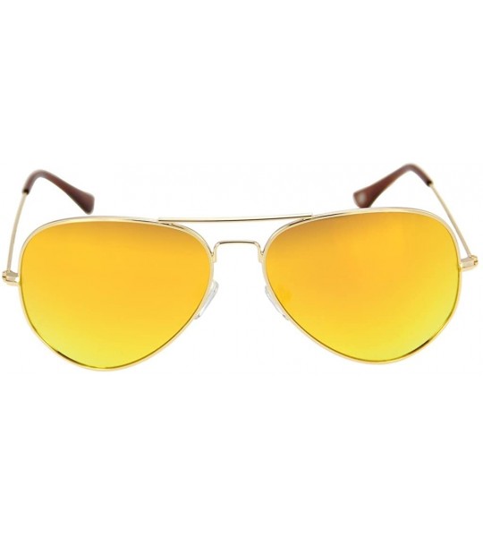 Oversized Metal Frame UV Protection Polarized Mirror Aviator Sunglasses LSP025 - Gold Frame Orange Lenses - C312LIESP0F $32.36